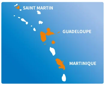 Voir nos agences de location de voitures et utilitaires en Guadeloupe, Martinique et à Saint-Martin